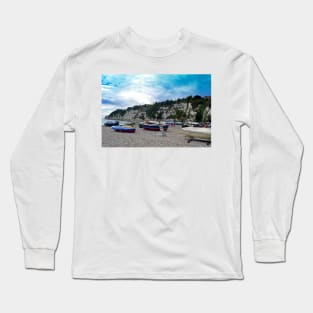 Beer beach Jurassic Coast Devon England Long Sleeve T-Shirt